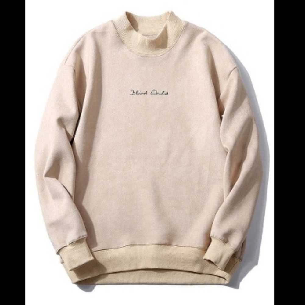 Graphic Print Suede Sweatshirt "Blind Child" size 38